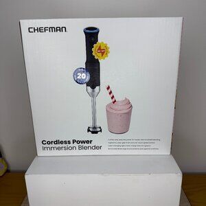 NEW Chefman RJ19-RS1 Cordless Power Portable Immersion Blender Stainless Steel